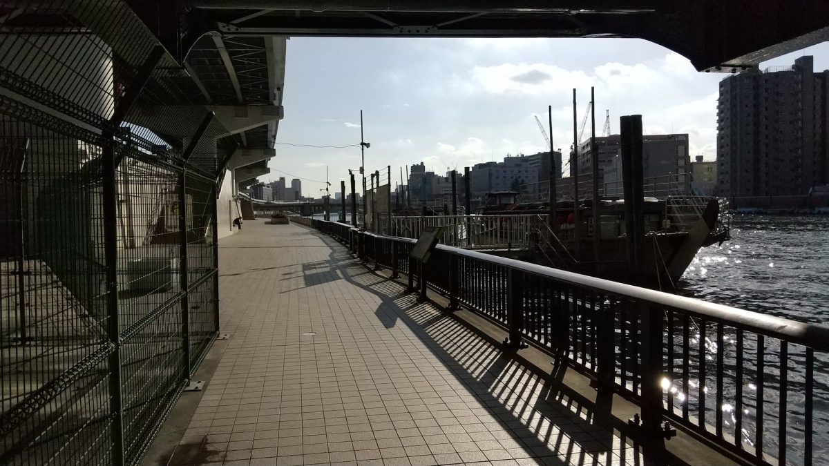 boat moored in the Sumida River